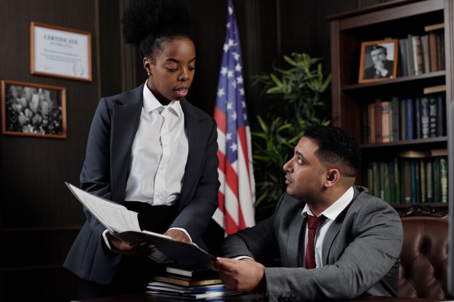 Person receiving legal advice