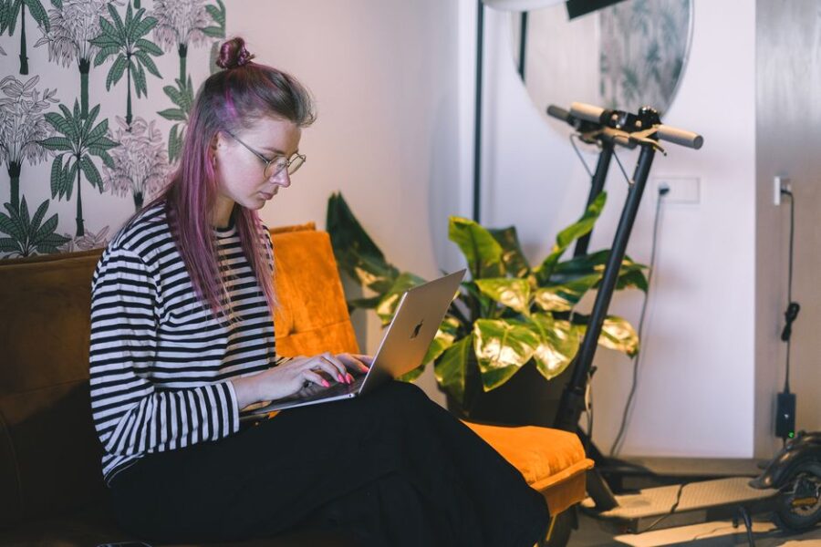 Thuiswerken met laptop